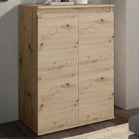 Commode Brest - 60x35x84cm - 2 portes - décor chêne