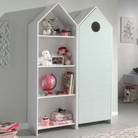Armoire 2 pièces Casami - 115x37x172 cm - Blanc/vert menthe