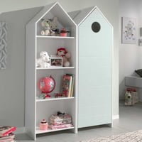 Armoire 2 pièces Casami - 115x37x172 cm - Blanc/vert menthe