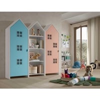 Armoire 3 pièces Casami Bruges - 173x37x172 cm - Bleu/rose 