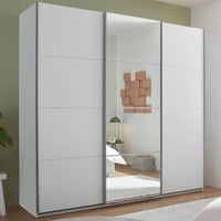 Armoire Carano - 215x63x204cm - avec miroir - 3 portes - blanc