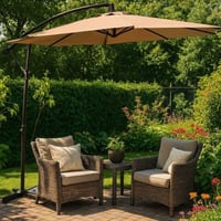 Parasol Menorca Ø300 avec pied croisé – taupe