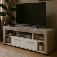 Meuble TV Vidi 180 cm - béton/blanc