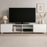 Meuble TV Podium 185 cm - blanc