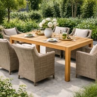 Table de jardin Stafford Gescova - Teck naturel 220x100cm - Brun