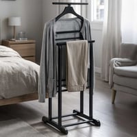 Porte-habits avec porte-pantalons | Design noir