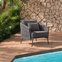 Fauteuil de jardin Gabon Gescova - Aluminium et Olefin - Anthracite