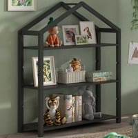 Bibliothèque Dallas - 111x40x141cm - bois pin massif - anthracite