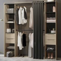 Armoire extensible Diana 115/190 cm-chêne Kronberg/noir Sidewalk
