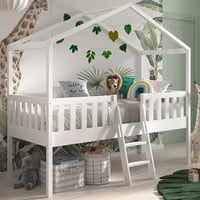 Bedhouse Dallas avec échelle 90x200 cm - blanc