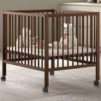 Parc pour bébé Dino | 95 x 75 cm | réglable | bois de hêtre massif | couleur noyer