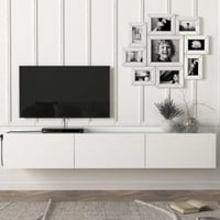 Meuble Tv Damla - 180x30x30cm - 3 portes - blanc