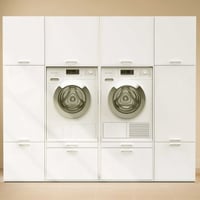 Meubles pour buanderie Linea - 233x67x200cm - 8 portes & 2 tiroirs - blanc