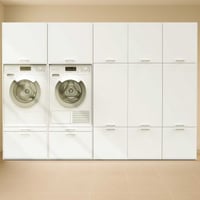 Meubles pour buanderie Linea - 283x67x200cm - 11 portes & 2 tiroirs - blanc