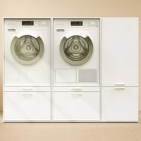 Meubles pour buanderie Linea - 183x67x142cm - 2 portes & 2 tiroirs - blanc