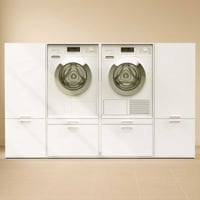 Meubles pour buanderie Linea - 233x67x142cm - 4 portes & 2 tiroirs - blanc