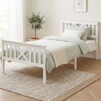 Lit simple Milo - 90x200cm - bois de pin massif - blanc