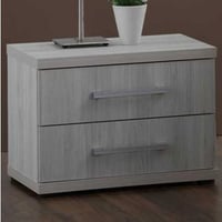 Table de chevet Maud avec 2 tiroirs - chêne gris