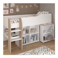Lit combiné Moscon 90x200 - blanc/chêne 