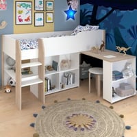 Lit combiné Moscon 90x200 - blanc/chêne 