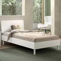 Lit simple Forrest 90x200cm - bois de hêtre massif - blanc