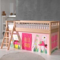 Lit mi-hauteur Forrest avec tente de lit Spring - bois de hêtre