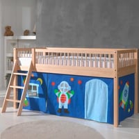 Lit mi-hauteur Forrest avec tente de lit Astro - bois de hêtre