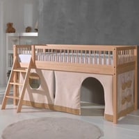 Lit mi-haut Forrest 90x200cm avec tente de lit - bois de hêtre massif 