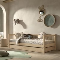 Lit banquette Forrest 90x200cm avec lit gigogne - bois de hêtre 