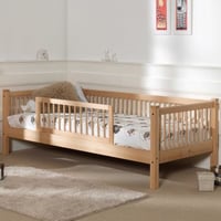 Lit banquette Forrest 90x200cm avec barrière - bois de hêtre 