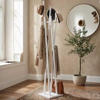 Porte-manteau | 35 x 35 x 192 cm | Blanc