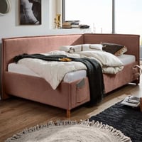 Lit coffre Ollie | Avec dossier | 120 x 200 cm | Design rose