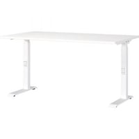 Bureau assis/debout Hermoso | 140 x 80 x 91 cm | Réglable manuellement | Blanc
