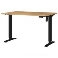 Bureau Ergoflex electriquement réglable - 120x80x120cm - décor chêne/noir