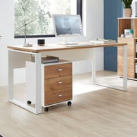 Bureau Lloris 158cm - blanc/chêne