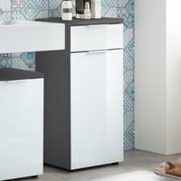 Armoire de salle de bains Sepp avec 1 porte & 1 tiroir - gris