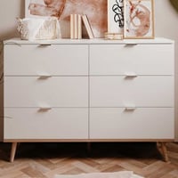 Chiffonnier Göteborg 120cm 6 tiroirs - blanc 