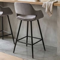 Lot de 2 chaises de bar Erika 65cm - gris