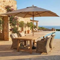Parasol Joplin - 300x300cm - bois teck/sable