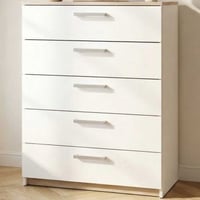 Commode Watson - 80x41x102cm - 5 tiroirs - blanc