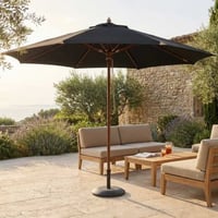 Parasol Joplin - Ø350cm - bois teck/noir