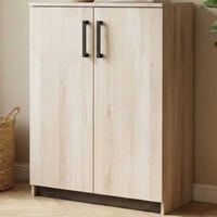 Meuble de rangement Watson - 73x41x95cm - 2 portes - décor chêne