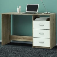 Bureau Arieke-chêne brossé/blanc