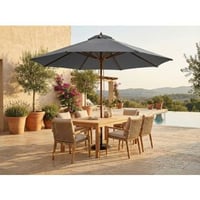 Parasol Joplin - Ø350cm - bois teck/gris