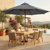 Parasol Joplin - Ø350cm - bois teck/gris