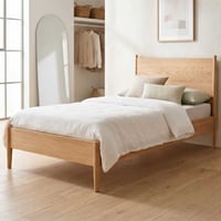 Lit simple Loft - 90x200cm - avec sommier à lattes - bois de chêne massif