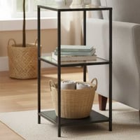 Étagère Dover 37cm, 2 tablettes - noir