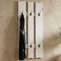 Panneau mural | 6 porte-manteaux | 40 x 9 x 100 cm | Blanc