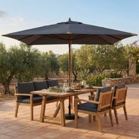 Parasol Joplin - 300x300cm - bois teck/gris