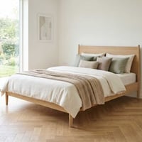 Lit double Loft - 160x200cm - avec sommier à lattes - bois de chêne massif